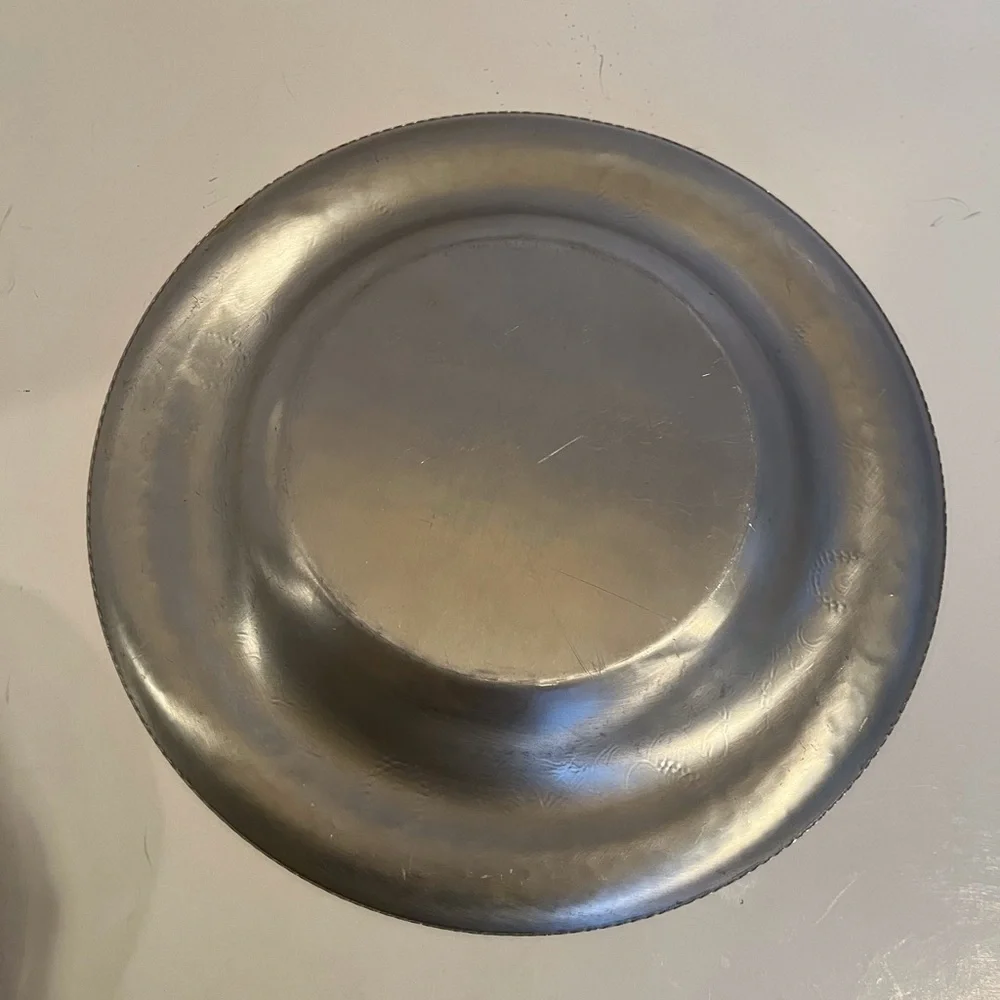 Vintage Pyrex Two Quart Clear Glass Dish with Etched Aluminum Cover and Base